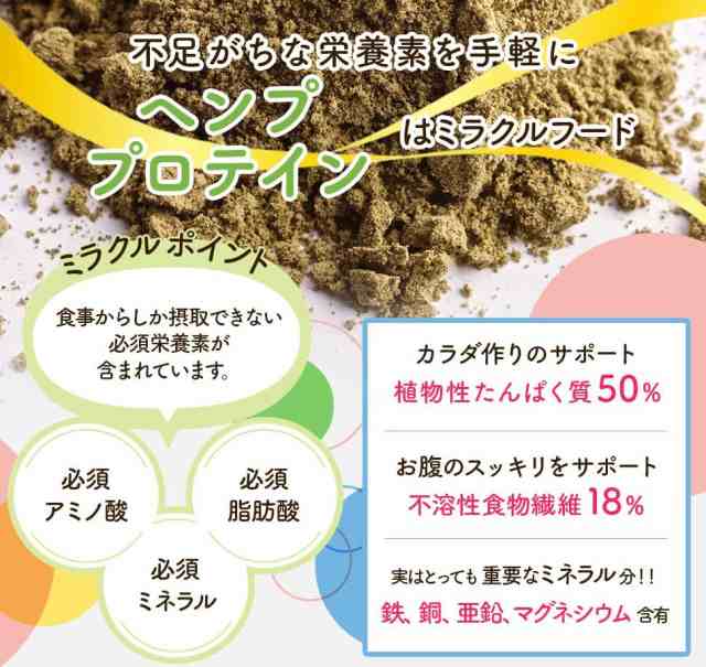 レビュー投稿で+５％プレゼント｜ 有機ヘンププロテインパウダー160g 植物性プロテイン 豆乳・ヨーグルトにちょい足し 必須ミネラル Hem