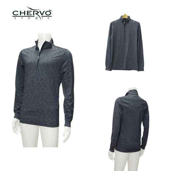 シェルボ CHERVO メンズ 秋冬 ストレッチ 保温 ハーフジップ長袖シャツ サイズ46