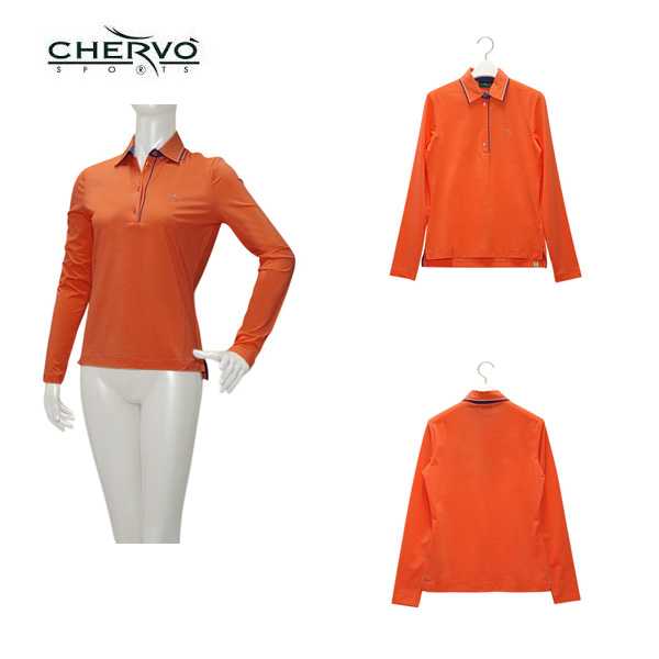 CHERVO ポロシャツ ネイビー/赤 CHERVO シェルボ レディース 春