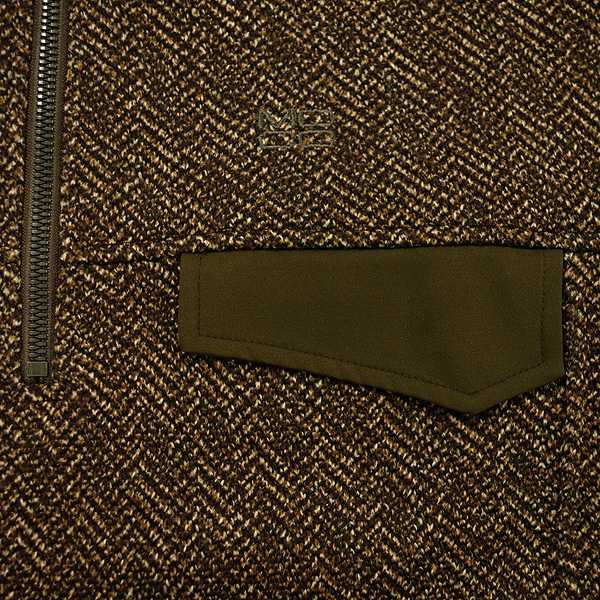 MOCO モコ メンズ 秋冬  ストレッチ 裏起毛 ヘリンボーン プルオーバーの通販は