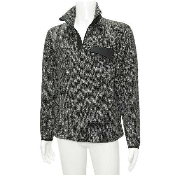 MOCO モコ メンズ 秋冬  ストレッチ 裏起毛 ヘリンボーン プルオーバーの通販は