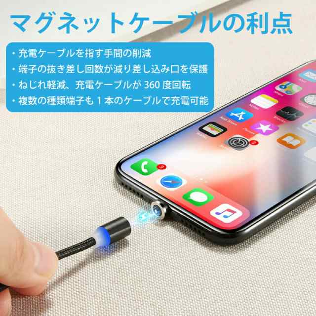 充電 ケーブル Ledマグネットケーブル 端子２個セット Led Usbケーブル マグネット端子 Micro マイクロ Iphone 11 Usb Type C タイの通販はau Pay マーケット Moto84 もとはちよん