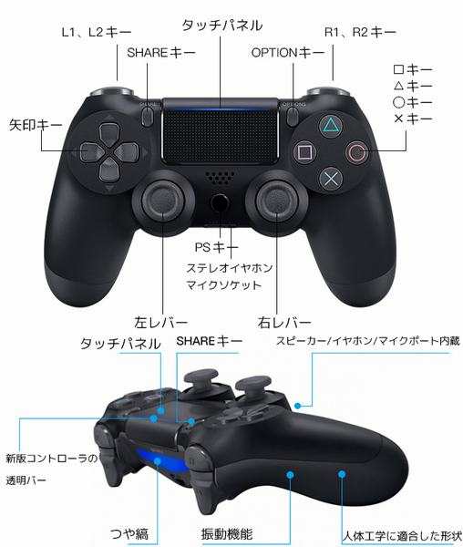 Playstation4 Ps4 コントローラー ワイヤレス 対応 無線 タッチパッド 振動 重力感応 6軸機能 高耐久ボタン イヤホンジャックの通販はau Pay マーケット Smbosco