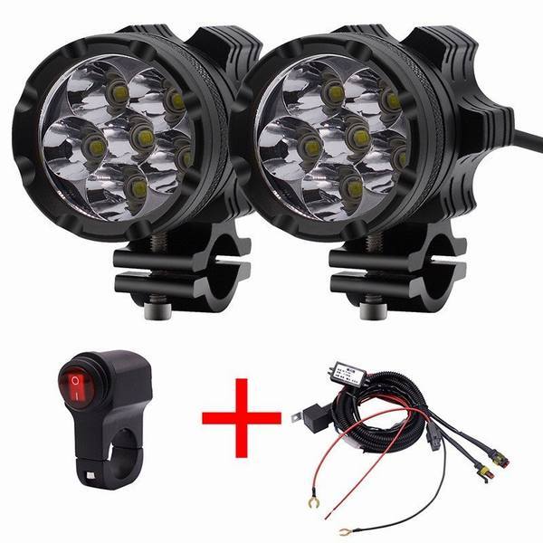 バイク ヘッドライトキット単体 Ledヘッドライト 外付け 汎用 12v車用 ヘッドランプ 丸型 6led 配線付き 多連プロジェクター 2点セットの通販はau Pay マーケット Smbosco