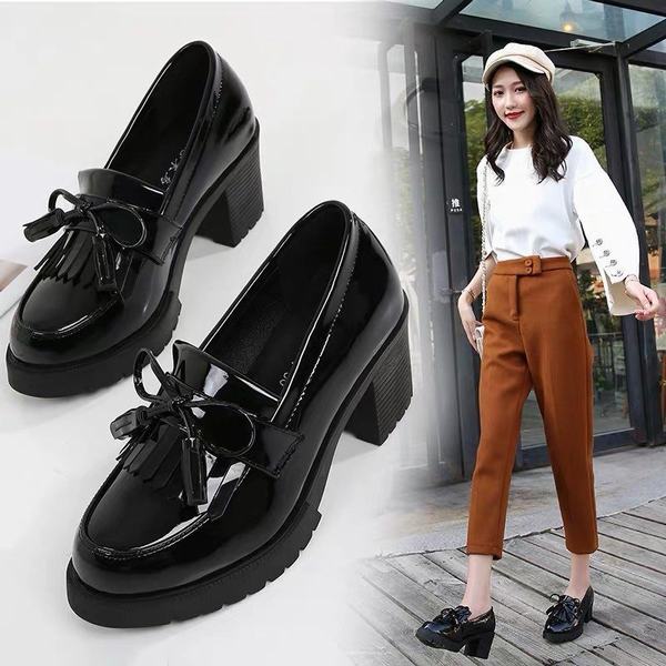 最新人気 Ya 厚底ヒールアップローファー レディース 学生靴 パンプス ヒール 大きいサイズ ローファーシューズ学生靴 保障できる Www Songtainews Net