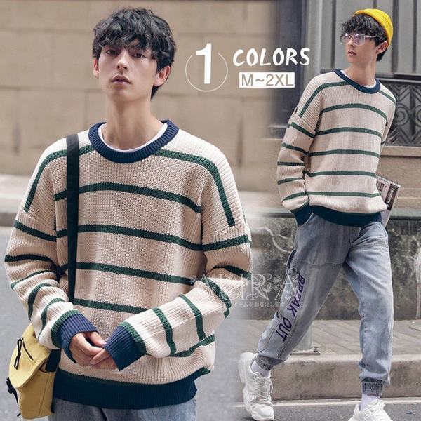 ニットセーター メンズ セーター 長袖 トップス 春秋冬 メンズ ニット 暖かい 韓国風 新作 ボーダー柄 カジュアル キレイめ オシャレの通販はau Pay マーケット Smbosco