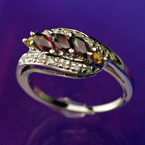 リング 指輪 レディース アクセサリー ロードライト ガーネット シトリン ファイン リング プラチナ 仕上 誕生日プレゼント 女性 雑貨 60代 40代 20代 30代 50代 母 結婚記念日 プレゼント 妻 ギフト 即日の通販は 11,858円