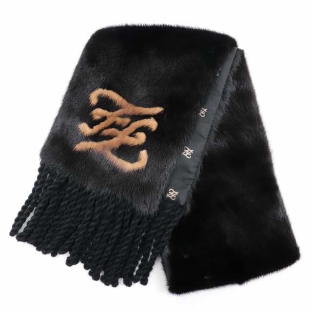 美品 フェンディ ミンクファーティペット マフラー 黒 FFカリグラフィー FENDI｜au PAY マーケット