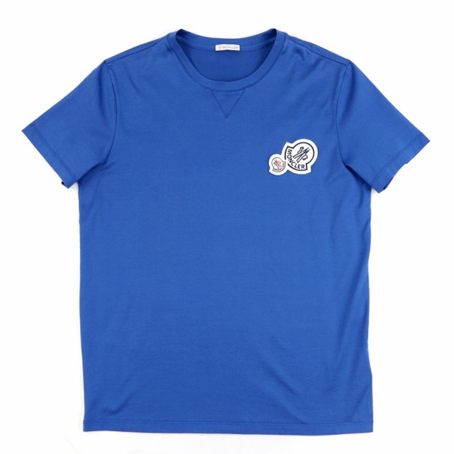 美品 モンクレール 21SS ロゴワッペン 半袖Ｔシャツ メンズ 青 S