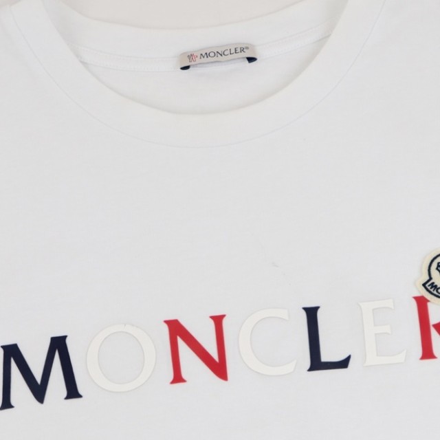 生地感新作 モンクレール MONCLER  メンズ ワッペン Tシャツ ホワイト