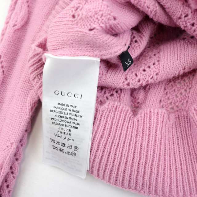 美品 グッチ フリル ウール 長袖 ニット GUCCI ピンクレディース-