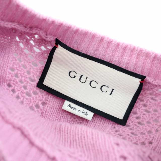 美品 グッチ フリル ウール 長袖 ニット GUCCI ピンクレディース-