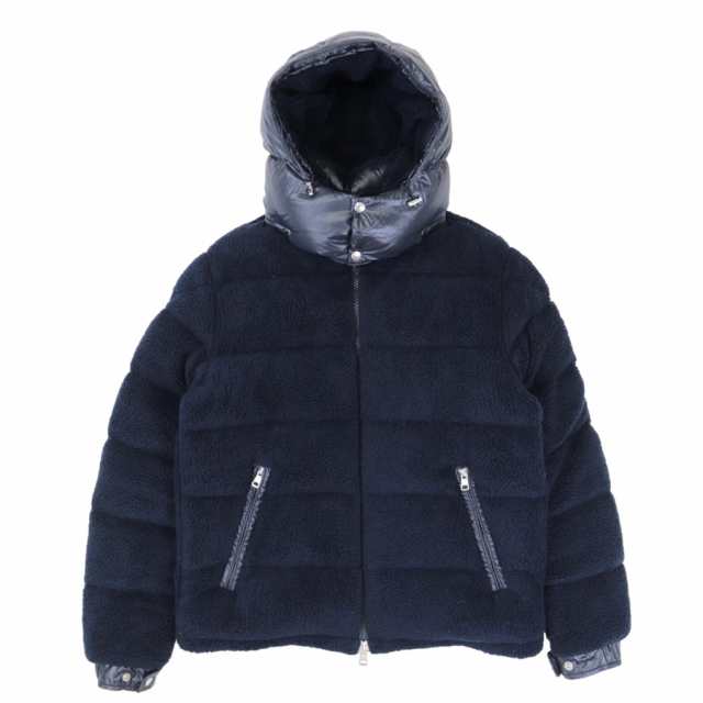 【クリアランスSALE】美品 モンクレール 21年 MICHON ボア ダウンジャケット メンズ ネイビー 3 フードリバーシブル ナイロン MONCLER