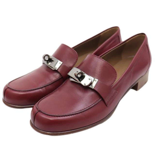 美品 エルメス モカシン デスタン ケリーバックル ローファー