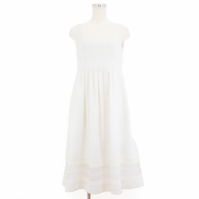 【美品】フォクシー ニューヨーク 42151 NOUVEAU DRESS ヌーヴォドレス ノースリーブ ワンピース 膝丈 ストレッチ レディース サイズ 38