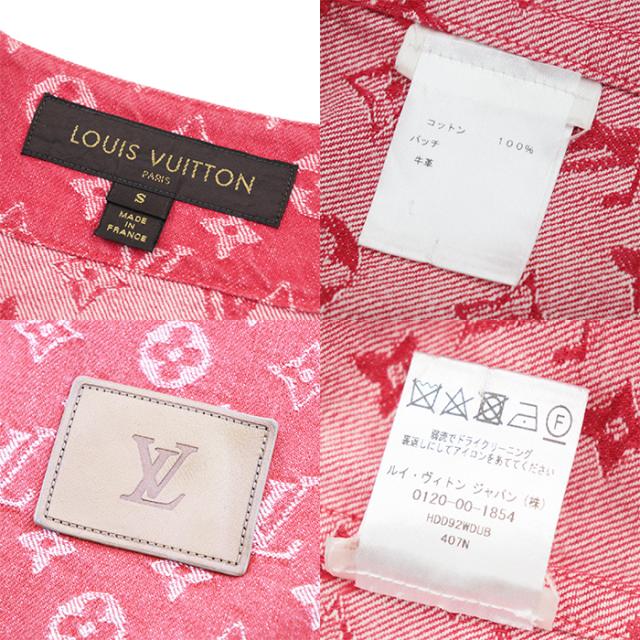 ルイ・ヴィトン × シュプリーム Wネーム コラボ オーバーサイズ デニム ベースボールシャツ モノグラム LV ロゴ コットン100% トップス 半袖 メンズ サイズ S レッド ホワイト 赤 白 総柄 フランス製 LOUIS VUITTON × Supremeの通販は ルイ・ヴィトン × シュプリーム Wネーム コラボ オーバーサイズ デニム ベースボールシャツ モノグラム LV ロゴ コットン100% トップス 半袖 メンズ サイズ S レッド ホワイト 赤 白 総柄 フランス製 LOUIS VUITTON × Supremeの通販は