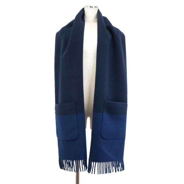 ❤お得なお品❤クリーニング済み カシミヤマフラー ダークネイビー エルメス カシミヤマフラー 《レクトヴェルソ》 | Hermès - エルメス-公式
