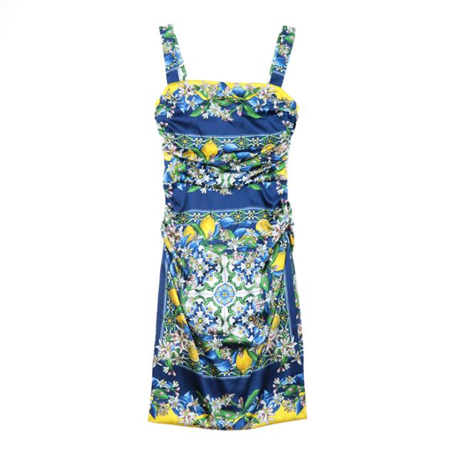 ドルチェ＆ガッバーナ DOLCE&GABBANA レモン柄ワンピース
