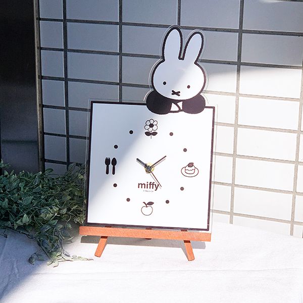 miffyオブジェクロック ミッフィー miffy リングクロック （アイボリー） 置き時計