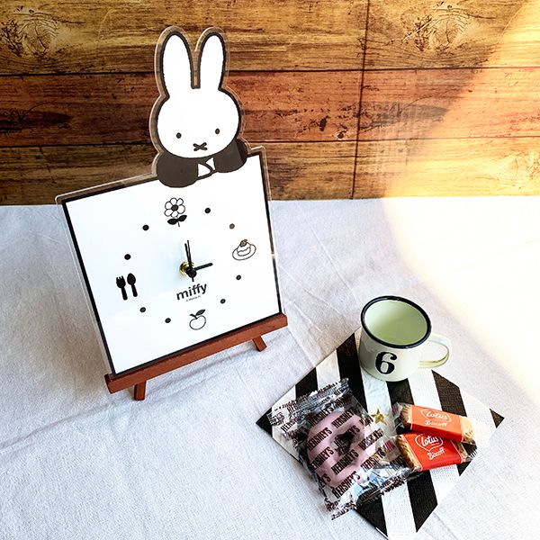 miffyオブジェクロック ミッフィー miffy リングクロック （アイボリー） 置き時計