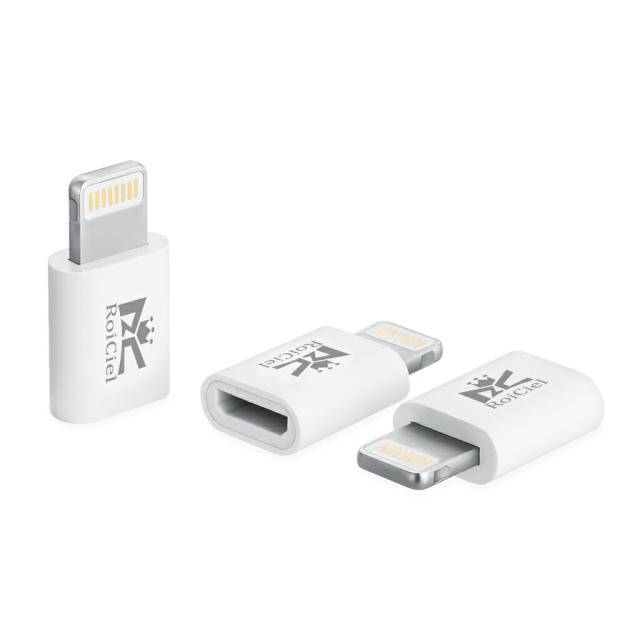 【3個セット】RoiCiel プレミアムライトニング変換アダプターMicro(Type-b)からLightningへ変換コネクター純正同等品質 マイクロto ライトニング対応急速充電/データ転送 micro lightning 変換 充電ケーブル　lightning 変換コネクタ タイプb ライトニング 変換 microusb