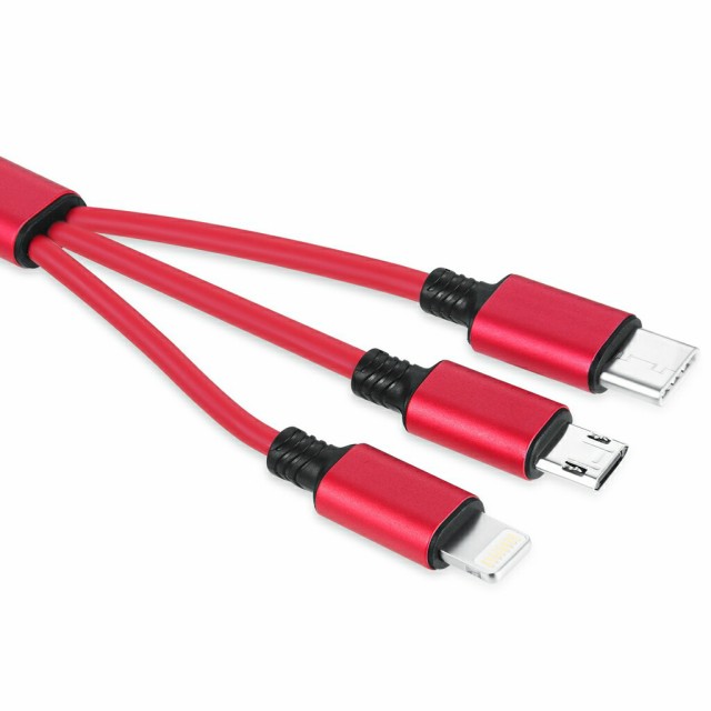 RoiCiel 3in1充電ケーブル 巻き取り Lightning/Type C/MicroUSB 1本3役 両面挿し リバーシブル3A三台同時充電可能の通販はau  PAY マーケット - ロイシエル・ダイレクト au PAY マーケット店