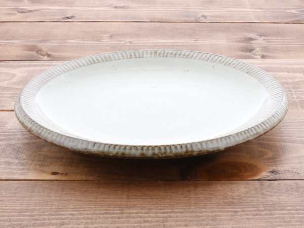 【テーブルウェアイースト】渕錆粉引24.2cm おしゃれプレート皿　カフェ　食器