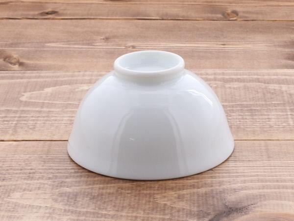 リブデザイン ホワイト陶器飯碗 4個セット