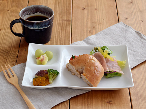 ビュッフェプレート 3つ仕切り ホワイト グッドデザイン賞 ビュッフェ