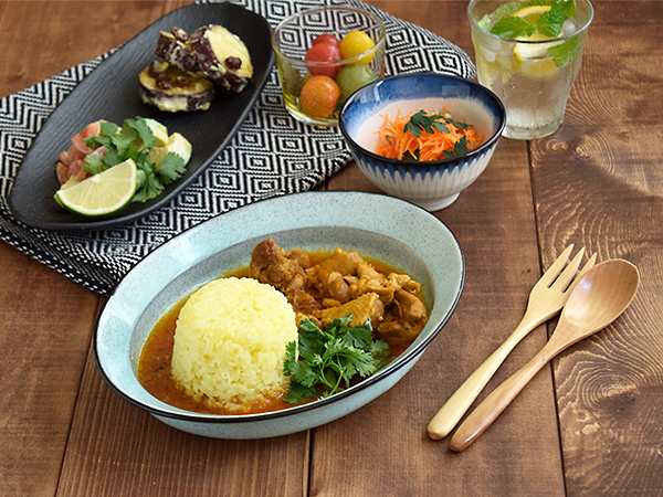 土物のカレー皿 リムオーバル 黒土和食器 24cm 和食器 ボウル