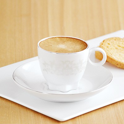 デミタスカップ＆ソーサー Twinkle 洋食器 白い食器 銀縁 コーヒー ...