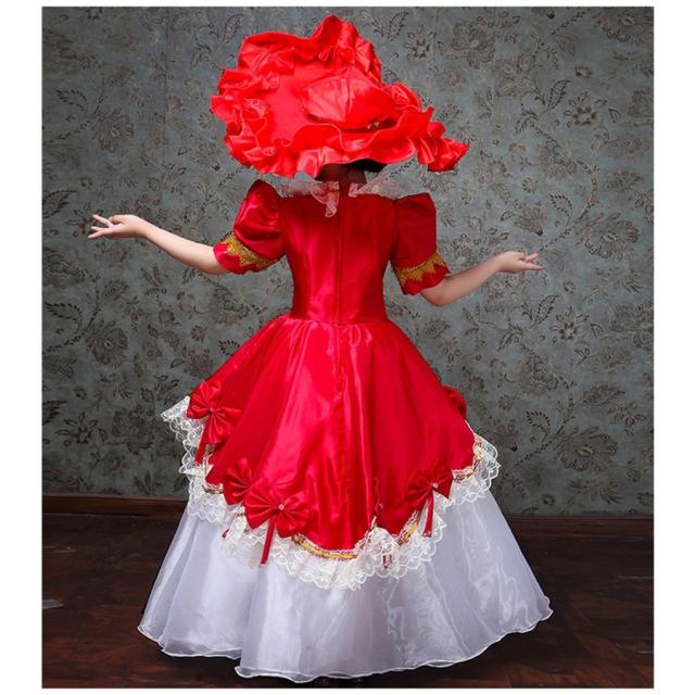 キッズ 子供服 ワンピース 貴族 ドレス お姫様 衣装 ロング 貴族 お嬢様 ステージ 舞台 貴族服 豪華 バロック風 プリンセスライン 貴族服