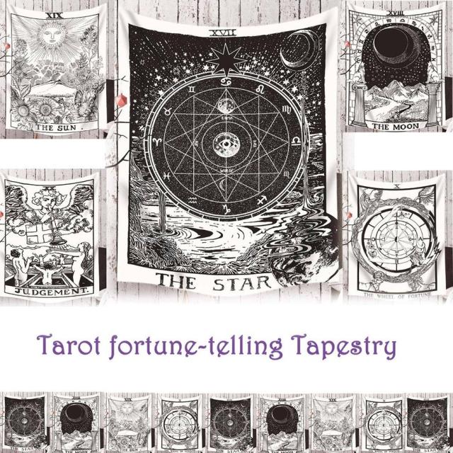 タペストリー タロット 占い 運命 恋愛 仕事 魔術師 女帝 皇帝 六芒星 おしゃれ 大判 大きい 癒し 部屋 飾り 飾り付け 景色 インテリア 動画撮影 コスプレ 西洋