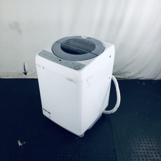 【中古】 【自社配送エリア内限定】 シャープ SHARP 洗濯機 一人暮らし 大きめ 2018年製 全自動洗濯機 8.0kg シルバー 送風 乾燥機能付き ES-GV8C-S 縦型 送料無料 設置無料 地域限定 埼玉 東京 千葉 神奈川 RANK_B