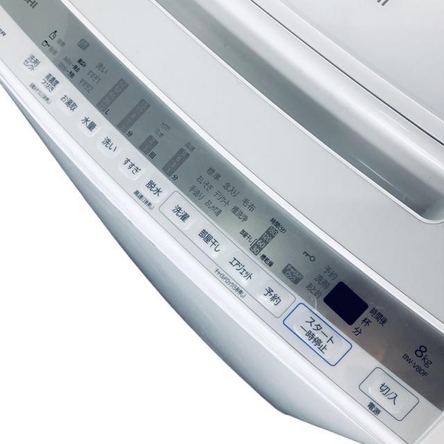 【中古】 【自社配送エリア内限定】 日立 HITACHI 洗濯機 一人暮らし 大きめ 2021年製 全自動洗濯機 8.0kg ホワイト 送風 乾燥機能付き BW-V80F(W) 縦型 送料無料 設置無料 地域限定 埼玉 東京 千葉 神奈川 RANK_D