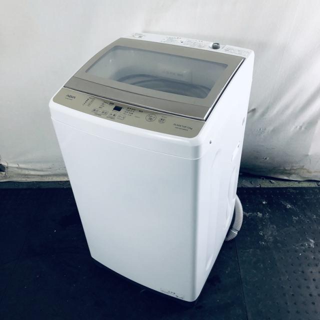 AQUA AQW-GS70JBK 7.0kg ガラストップ 全自動洗濯機 2021年製 アクア