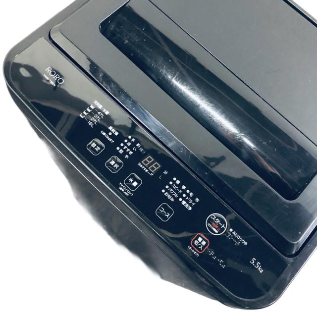 【中古】 【自社配送エリア内限定】 RORO 洗濯機 2024年製 全自動洗濯機 5.5kg ブラック 送風 乾燥機能付き YWM-T55LK 一人暮らし 縦型 送料無料 設置無料 地域限定 埼玉 東京 千葉 神奈川 RANK_B