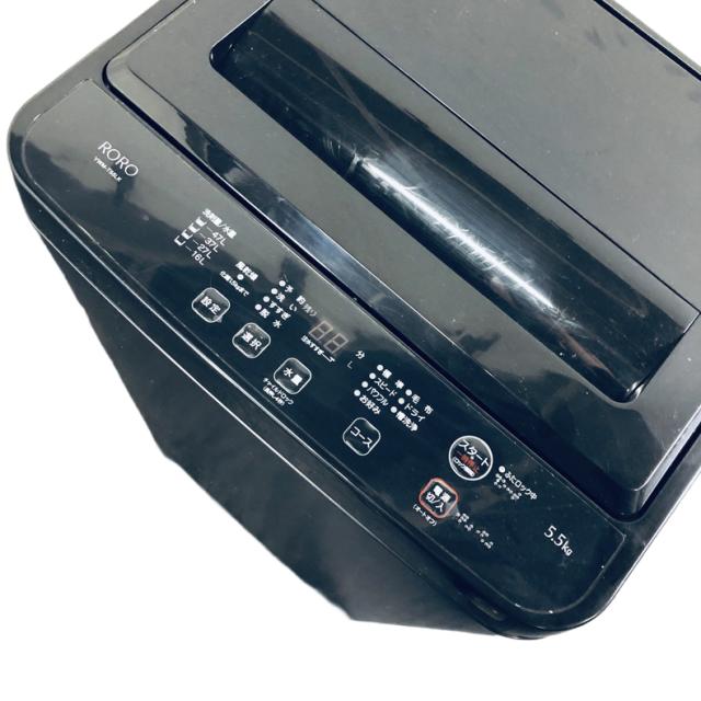 【中古】 【自社配送エリア内限定】 RORO 洗濯機 2024年製 全自動洗濯機 5.5kg ブラック 送風 乾燥機能付き YWM-T55LK 一人暮らし 縦型 送料無料 設置無料 地域限定 埼玉 東京 千葉 神奈川 RANK_B