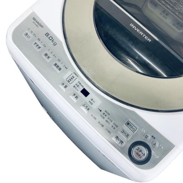 【中古】 【自社配送エリア内限定】 シャープ SHARP 洗濯機 2018年製 全自動洗濯機 8.0kg シルバー 送風 乾燥機能付き ES-GV8C(S) 一人暮らし 大きめ 縦型 送料無料 設置無料 地域限定 埼玉 東京 千葉 神奈川 RANK_B