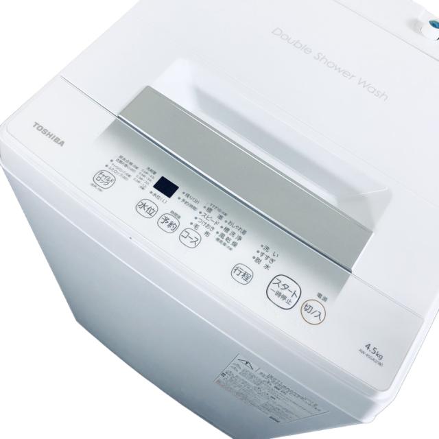 【中古】 【自社配送エリア内限定】 東芝 TOSHIBA 洗濯機 2024年製 全自動洗濯機 4.5kg ホワイト 送風 乾燥機能付き AW-45GA2 一人暮らし 縦型 送料無料 設置無料 地域限定 埼玉 東京 千葉 神奈川 RANK_B