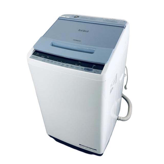 【中古】 【自社配送エリア内限定】 日立 HITACHI 洗濯機 2019年製 全自動洗濯機 7.0kg ブルー 送風 乾燥機能付き BW-V70C(A) 一人暮らし 大きめ 縦型 送料無料 設置無料 地域限定 埼玉 東京 千葉 神奈川 RANK_B