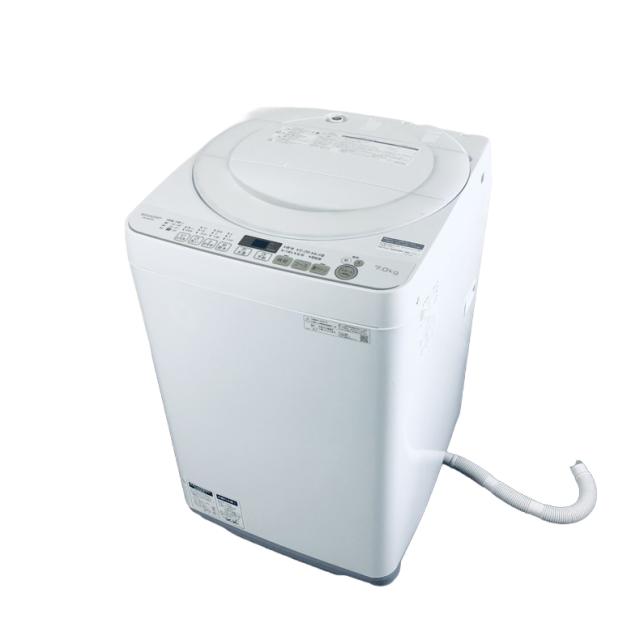 【中古】 【自社配送エリア内限定】 シャープ SHARP 洗濯機 2020年製 全自動洗濯機 7.0kg ホワイト 送風 乾燥機能付き ES-KS70V-W 一人暮らし 大きめ 縦型 送料無料 設置無料 地域限定 埼玉 東京 千葉 神奈川 RANK_B