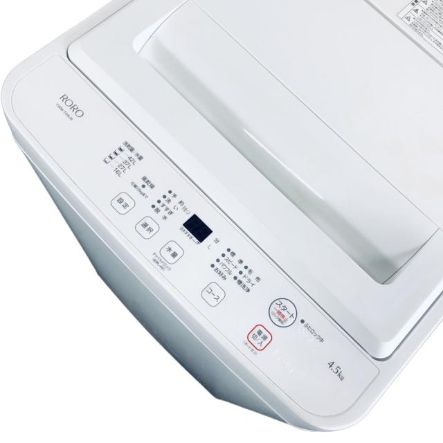 【中古】 【自社配送エリア内限定】 RORO 洗濯機 2024年製 全自動洗濯機 4.5kg ホワイト 送風 乾燥機能付き YWM-T45LW 一人暮らし 縦型 送料無料 設置無料 地域限定 埼玉 東京 千葉 神奈川 RANK_B