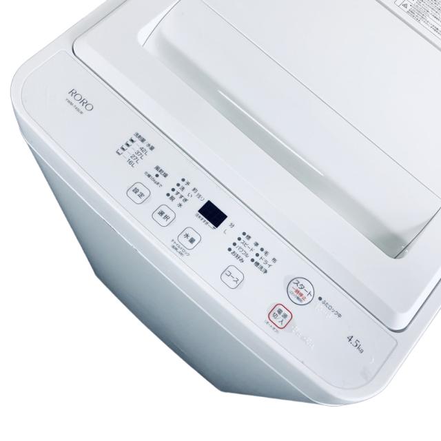 【中古】 【自社配送エリア内限定】 RORO 洗濯機 2024年製 全自動洗濯機 4.5kg ホワイト 送風 乾燥機能付き YWM-T45LW 一人暮らし 縦型 送料無料 設置無料 地域限定 埼玉 東京 千葉 神奈川 RANK_B