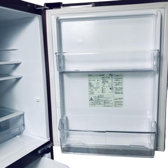 【中古】 【自社配送エリア内限定】 アクア AQUA 冷蔵庫 2021年製 2ドア 168L レッド ファン式 右開き AQR-17K(R) 一人暮らし 大きめ 奥行60cm以下 送料無料 設置無料 地域限定 埼玉 東京 千葉 神奈川 RANK_C_4