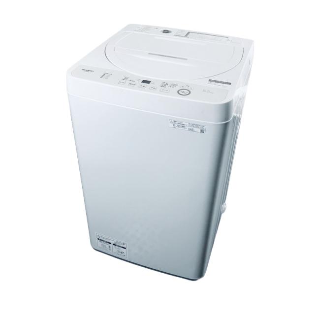 【中古】 【自社配送エリア内限定】 シャープ SHARP 洗濯機 2025年製 全自動洗濯機 5.5kg ホワイト 送風 乾燥機能付き ES-GE5J-W 一人暮らし 縦型 送料無料 設置無料 地域限定 埼玉 東京 千葉 神奈川 RANK_A_1