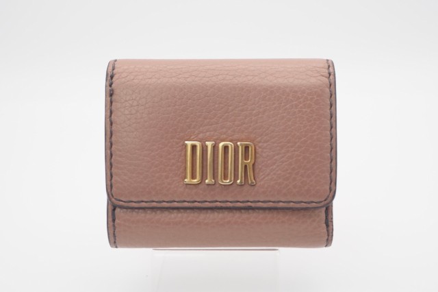 Christian Dior 三つ折り財布 ディオールロゴ コンパクトウォレット