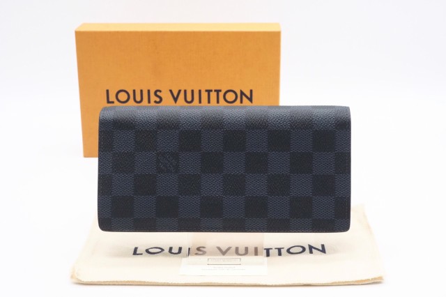 ☆安心の3大保証☆ Aランク ≪LOUIS VUITTON ルイ ヴィトン/二つ折り長財布≫ N63212 ダミエ コバルト ポルトフォイユ ブラザ ネイビー の通販は