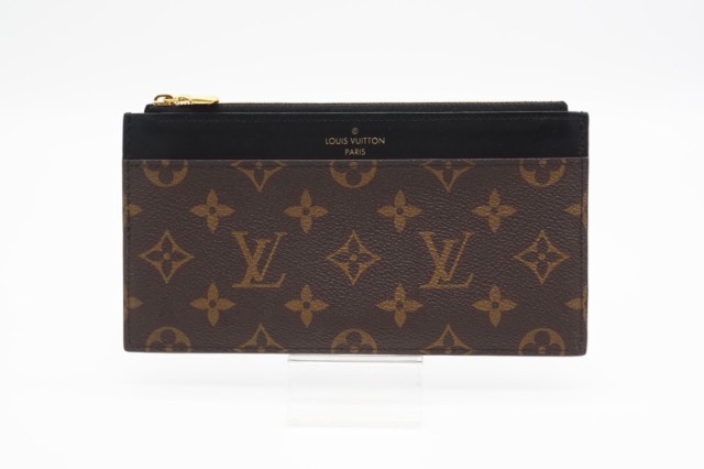 ☆安心の3大保証☆ ABランク ≪LOUIS VUITTON ルイ ヴィトン/長財布≫ M80348 モノグラム スリムパース ブラウン ブラック 美品 送料無料