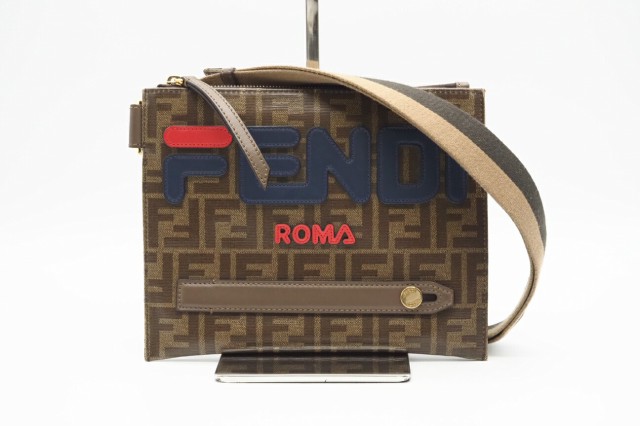 ☆安心の3大保証☆ ABランク ≪FENDI フェンディ/ショルダーバッグ≫ 7VA437 ズッカ フェンディ×フィラ ブラウン ネイビー レッド 美品